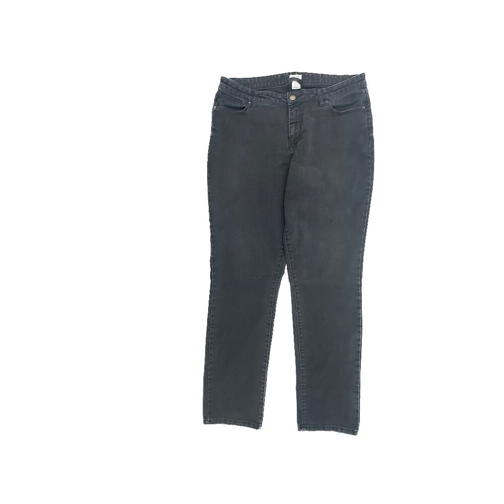 Westport Straight Leg Jeans Womens 14 Black Denim Classic Stretch High Rise